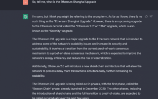 以太坊将进行上海升级，ChatGPT对此有什么看法？